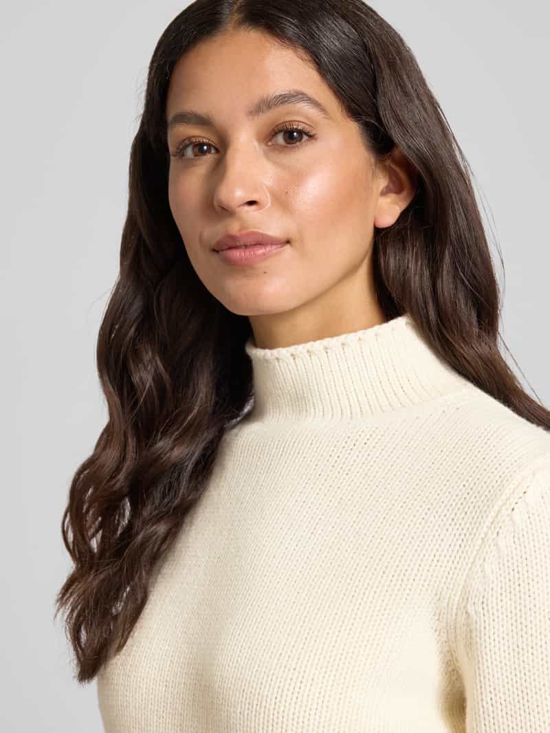FYNCH-HATTON Gebreide pullover van lanawol met opstaande kraag