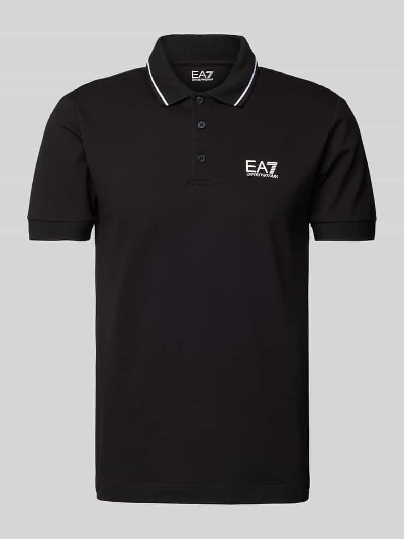 EA7 Emporio Armani Slim fit poloshirt met labelprint model 'TRAIN CORE'