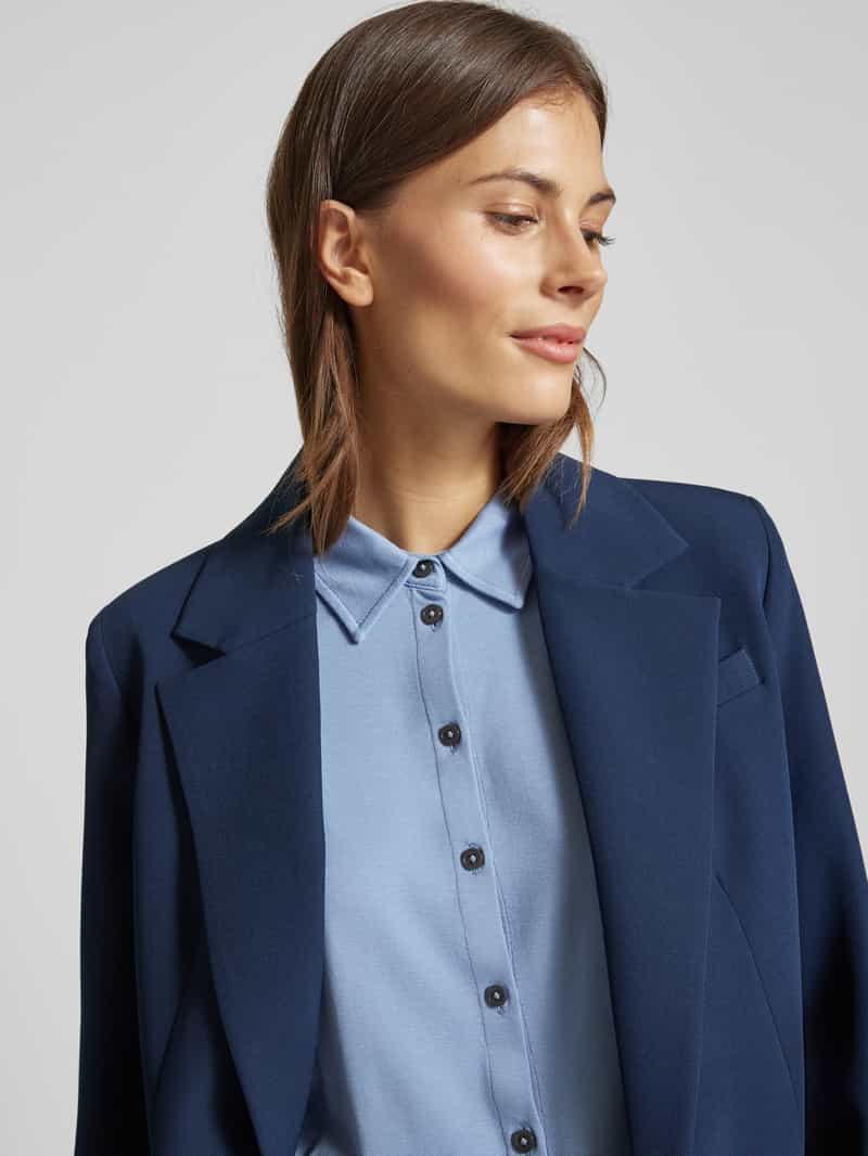 Marc O'Polo Regular fit jersey blouse met lange mouwen van viscosemix met klassieke kentkraag