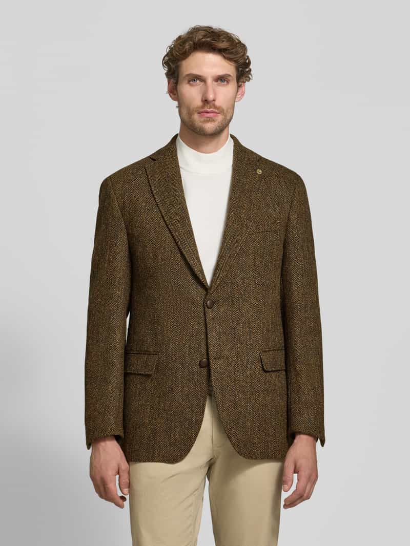 carl gross Slim Fit 2-knoops colbert met klepzakken model 'Theo'