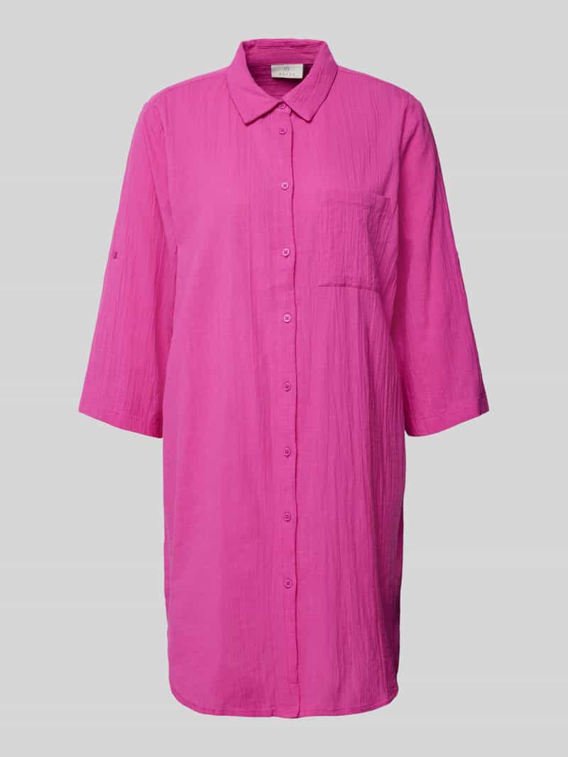 Kaffe Lange blouse met borstzak en 3 4-mouwen