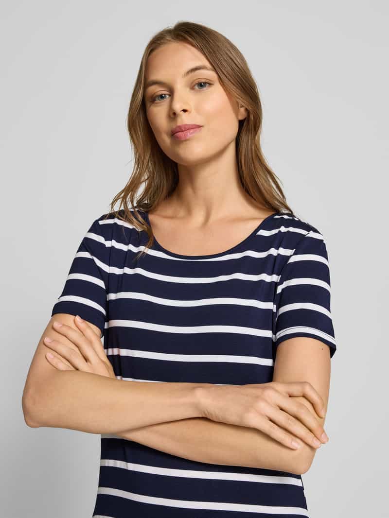 Apricot T-shirtjurk van viscose met ronde hals