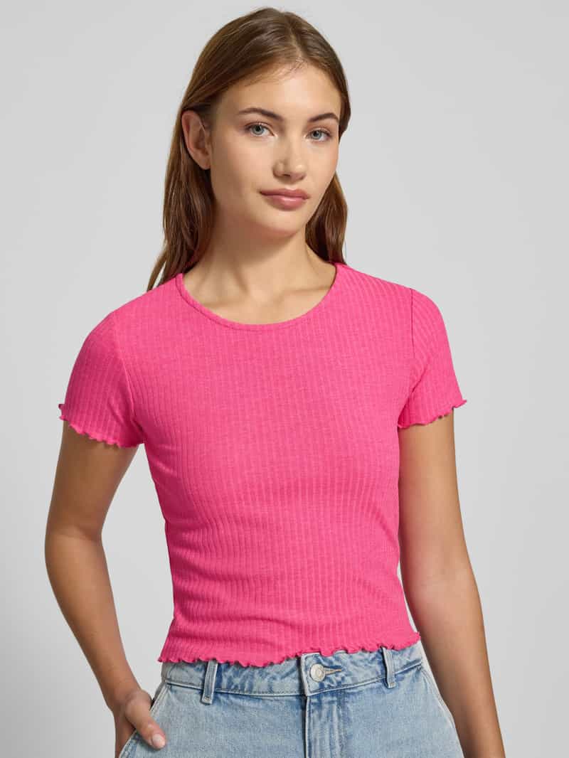 Only Regular fit T-shirt met volants model 'EMMA'