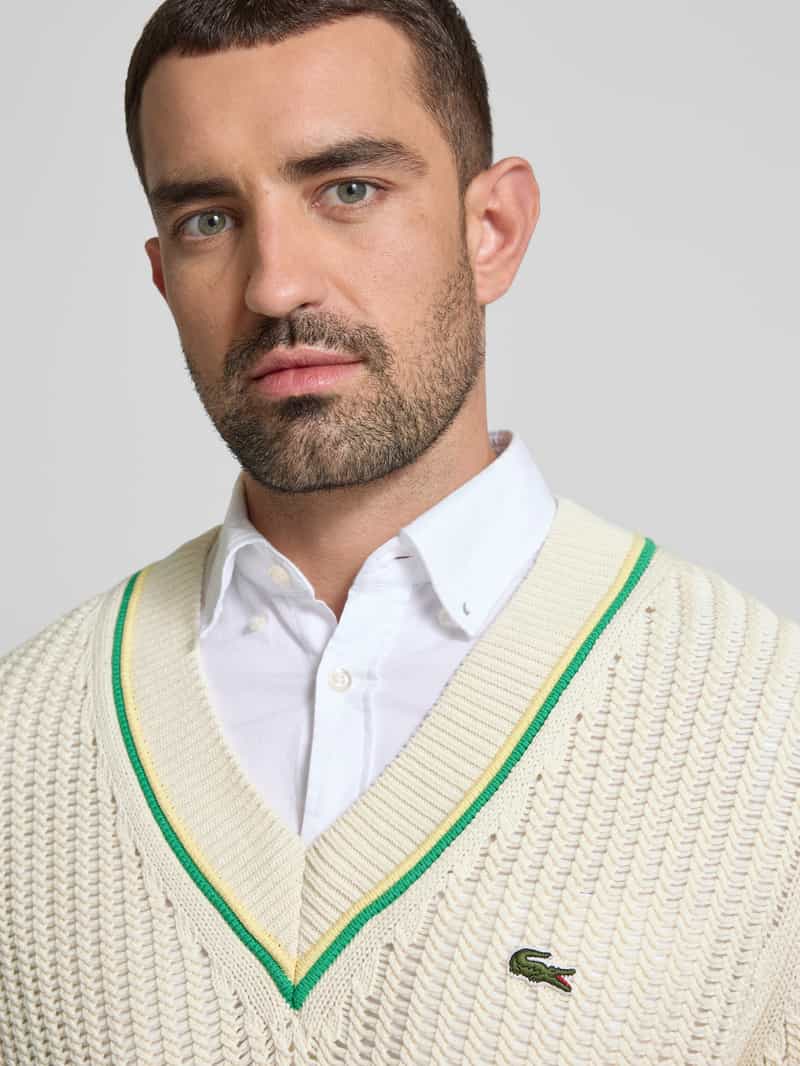 Lacoste Gebreide pullover met V-hals