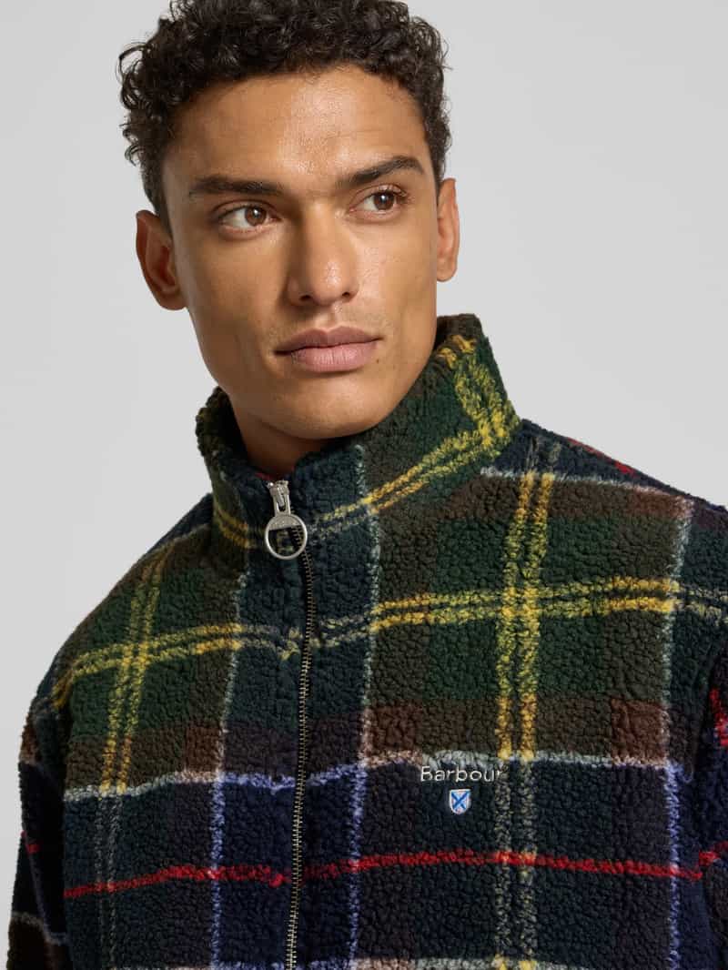 Barbour Regular fit fleecejack met opstaande kraag model 'TARTAN'