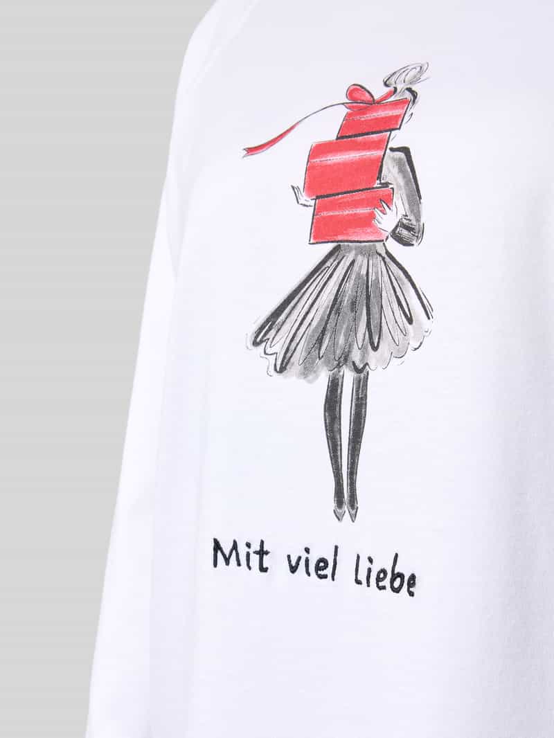 LOUIS & LOUISA Relaxed fit nachthemd met motiefprint 'Mit viel Liebe'
