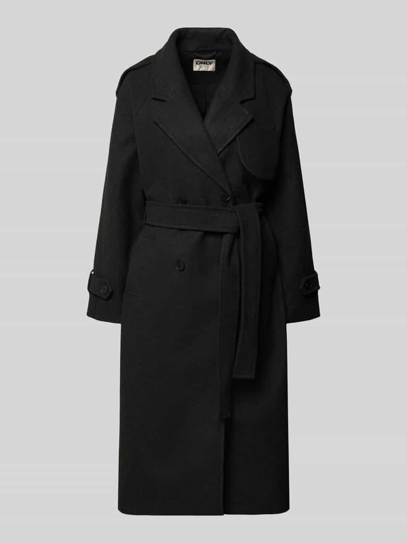 Only Regular fit lange jas met reverskraag model 'DEAR-TRILLION'