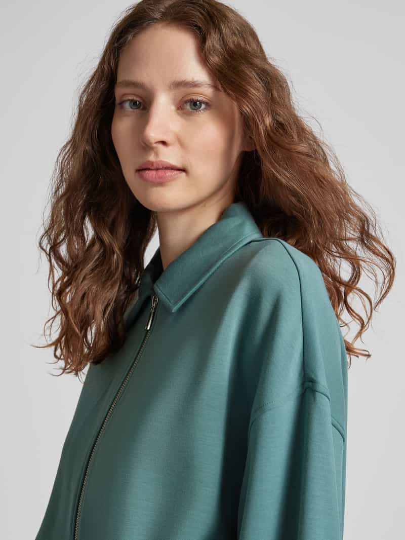 Tom Tailor Sweatjack met viscose en platte kraag