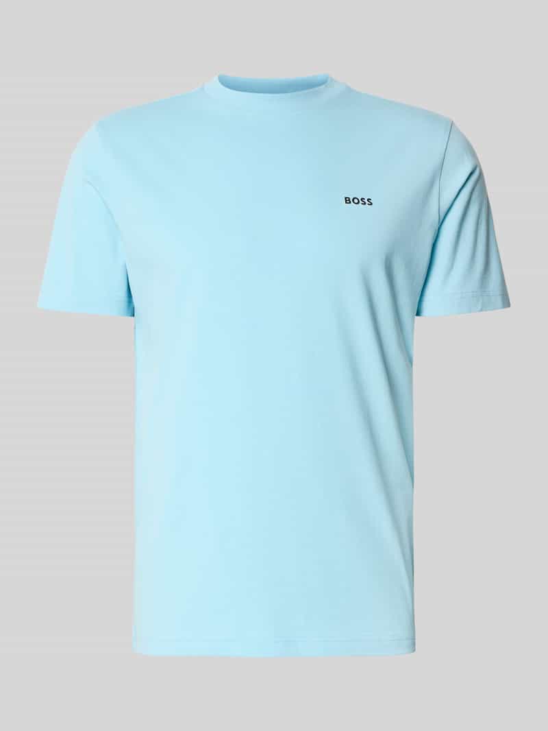 BOSS GREEN Shirt met ronde hals Thee met gegomd contrast-logo
