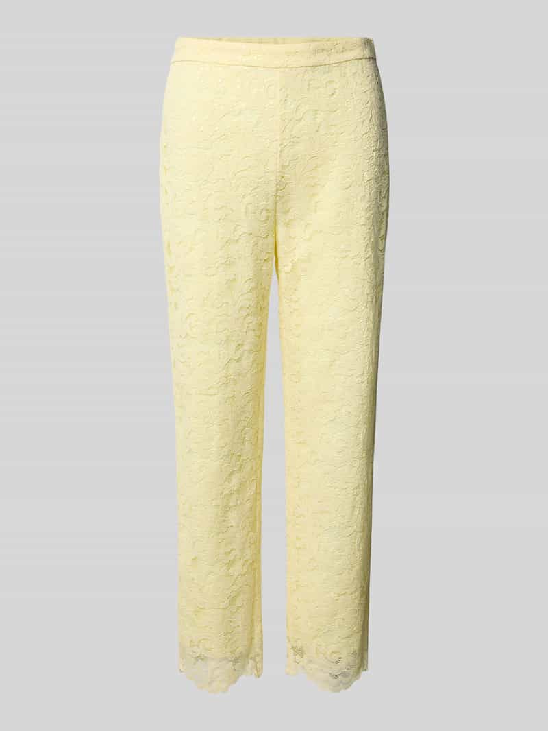 Marc Cain Feminine fit stoffen broek met etskanteffect