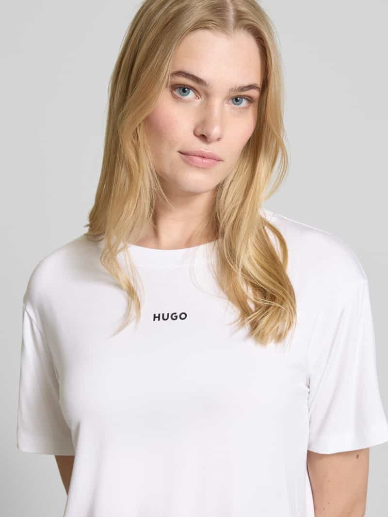 HUGO T-shirt met labelprint model 'Clelia'