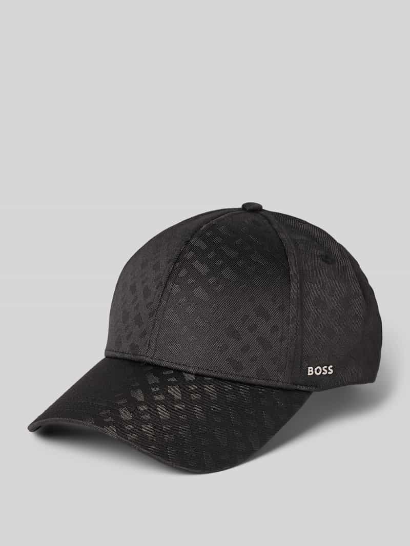 Boss Baseballpet met monochroom motief