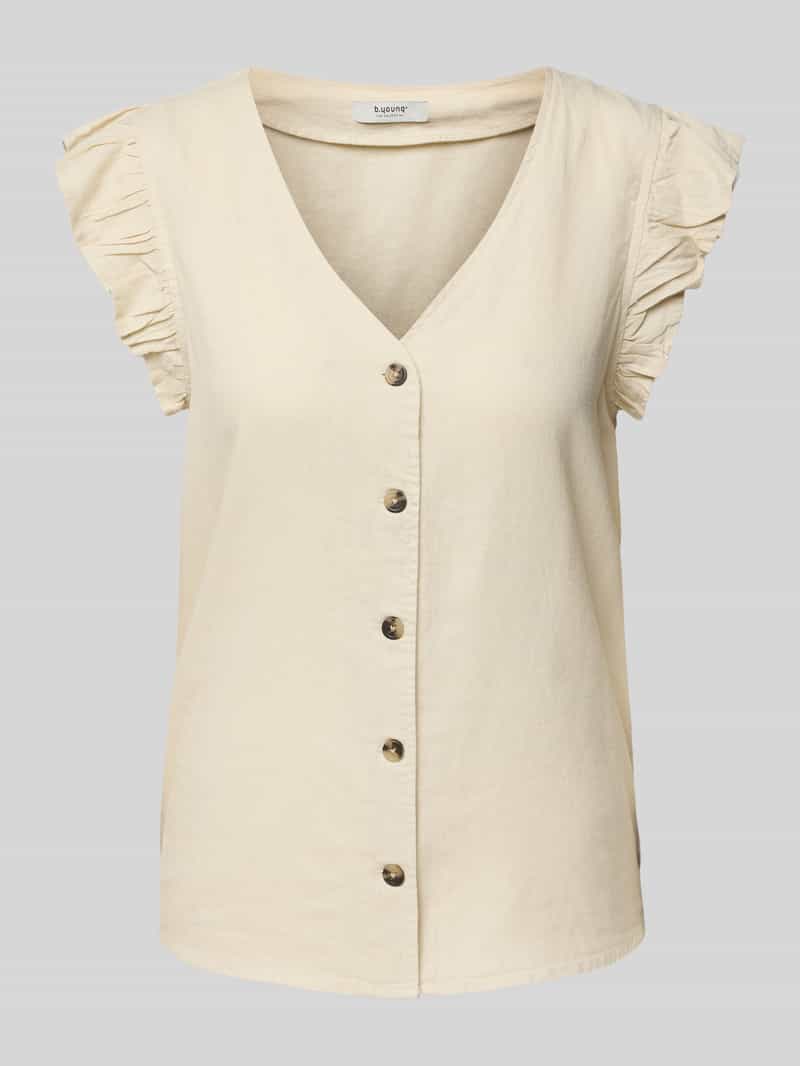 b.Young Regular fit linnen blousetop met V-hals model 'FALAKKA'