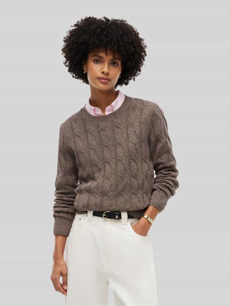 Tommy Hilfiger Regular fit pullover van pure wol