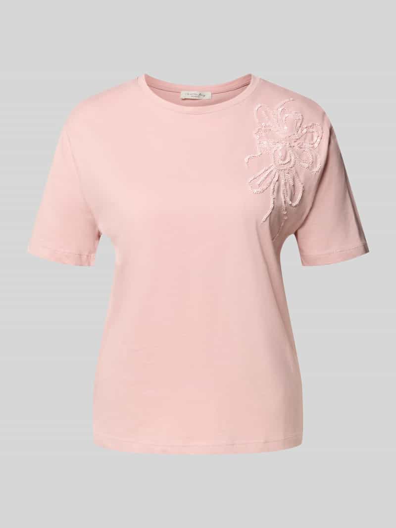 Christian Berg Woman Regular fit t-shirt van puur katoen met bloemenapplicatie