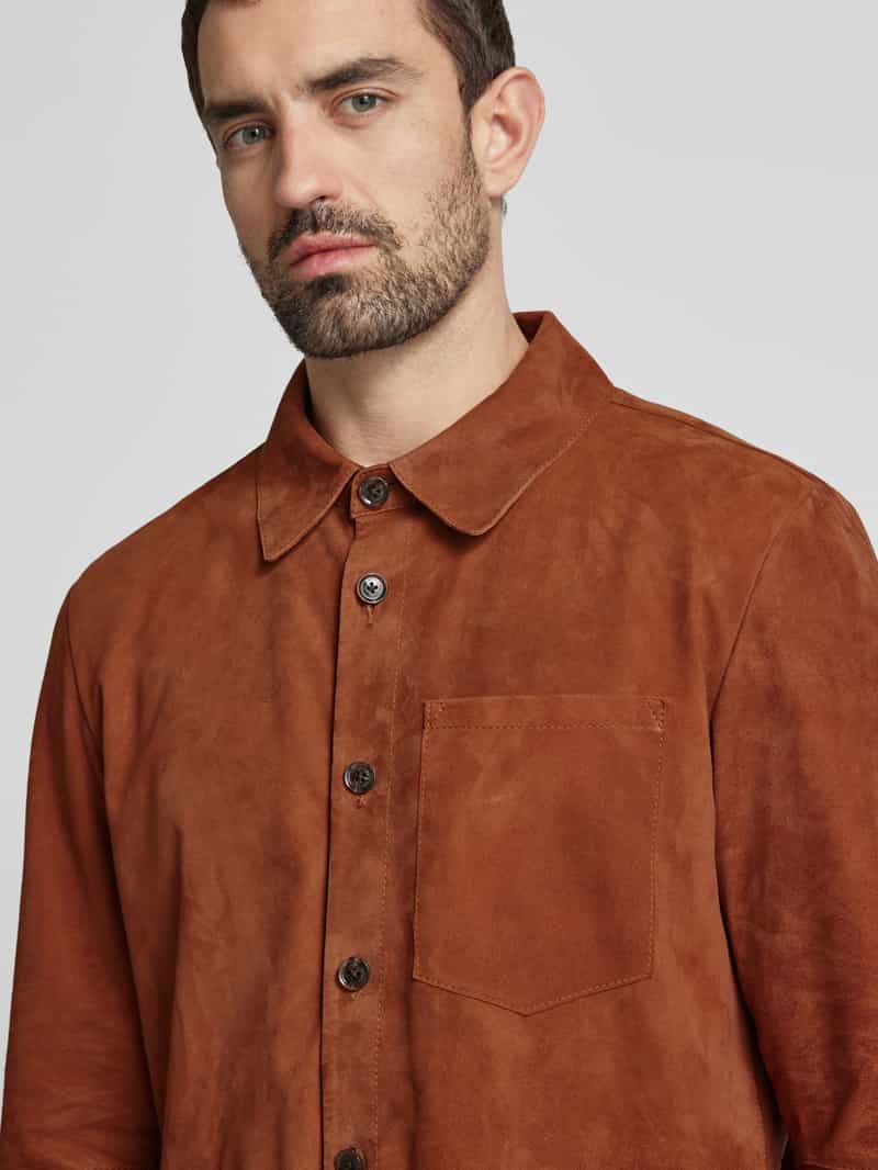 Strellson Regular fit leren overhemd met borstzak model 'CHADRON'