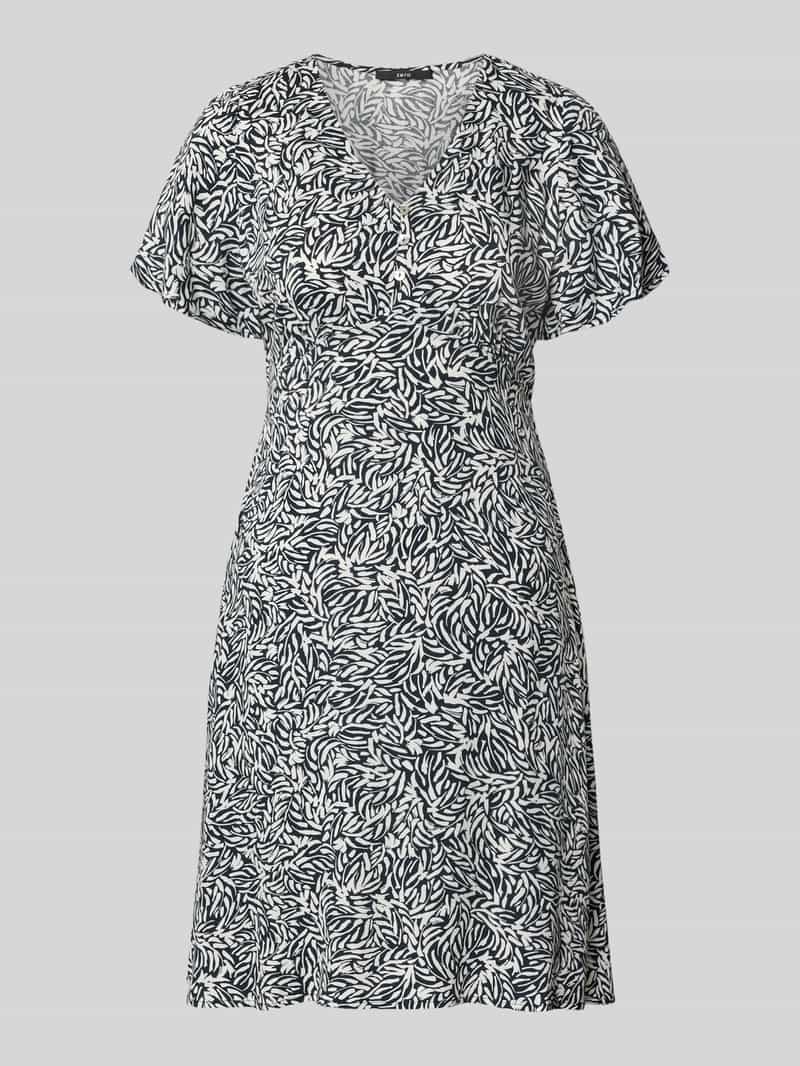mini-jurk van viscose met V-hals en knoopsluiting