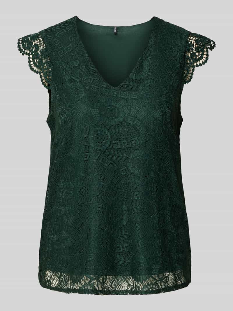 Pieces Regular fit blouseshirt met kant model 'OLLINE'