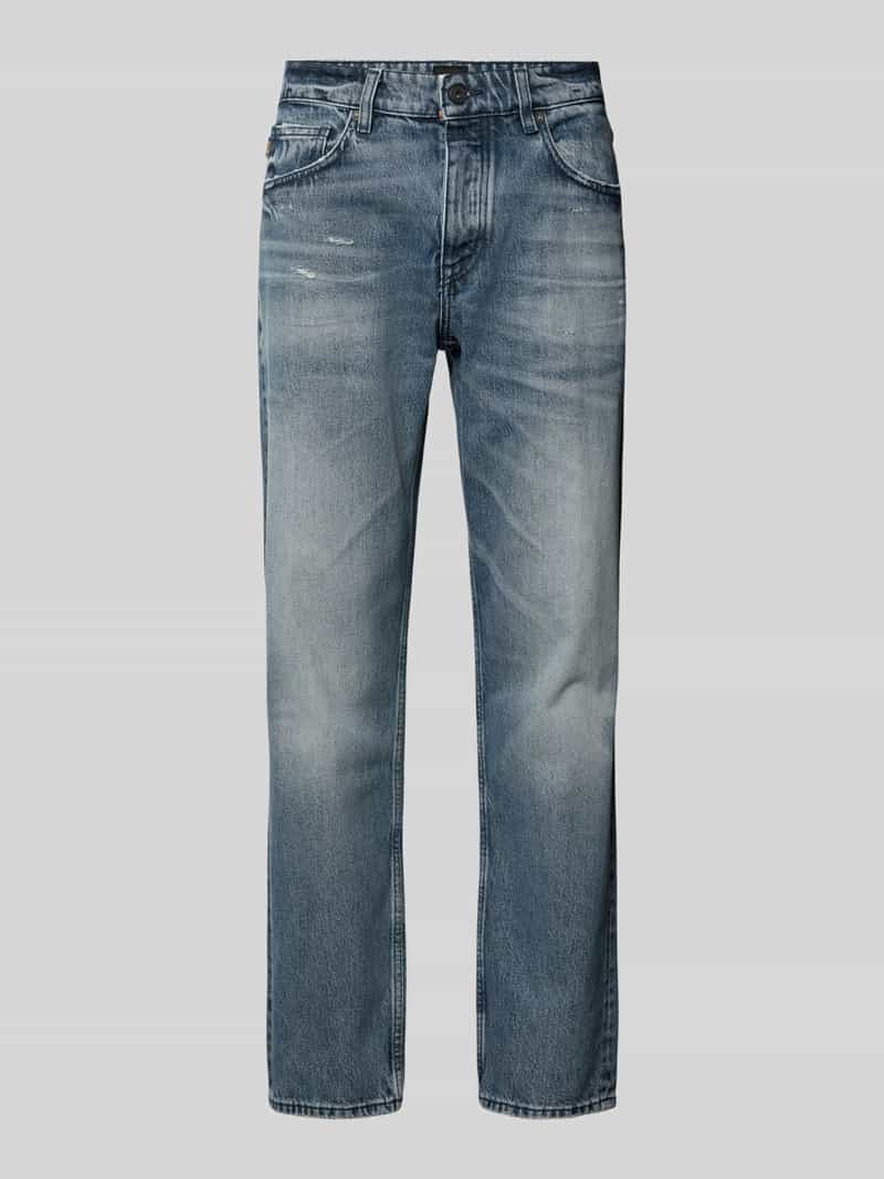 Boss Orange Slim fit jeans met labeldetail, model 'Troy'