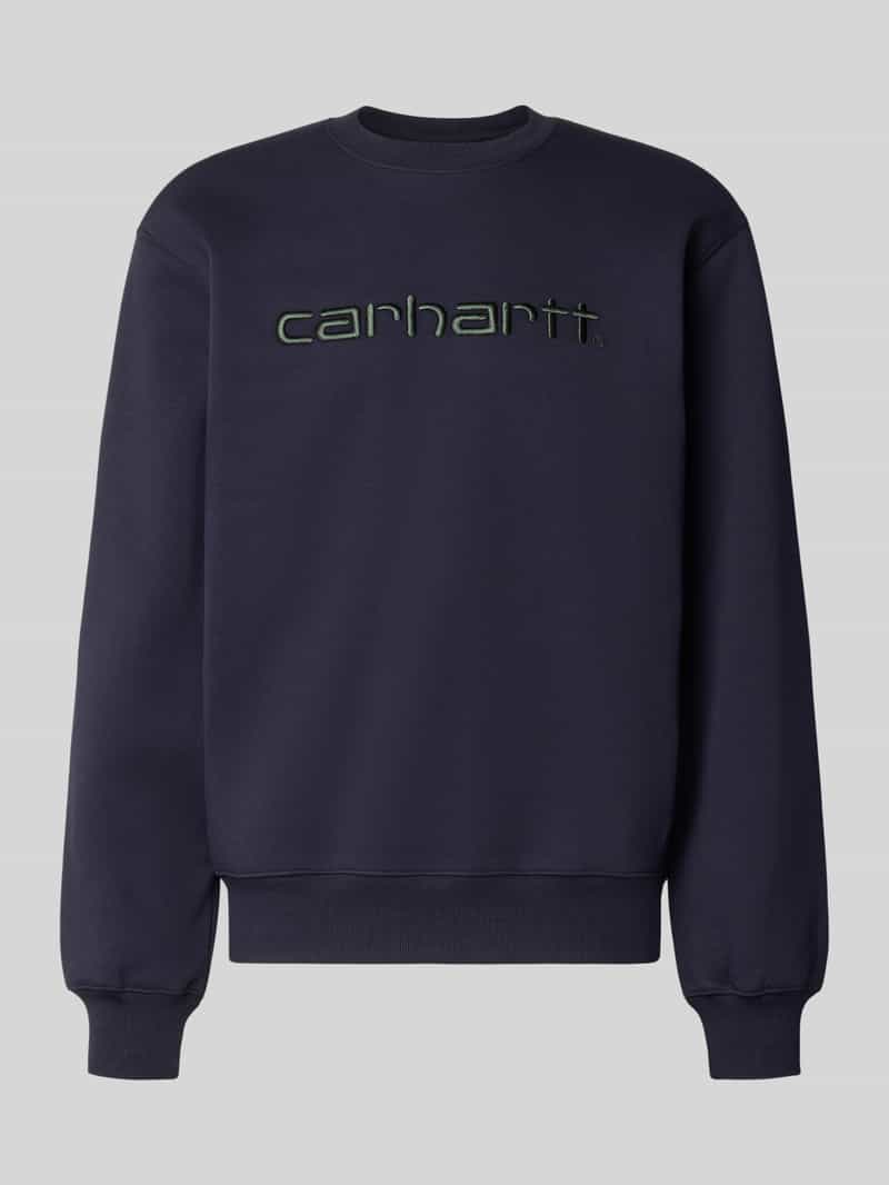 Regular fit sweatshirt van katoenmix met geborduurd logo