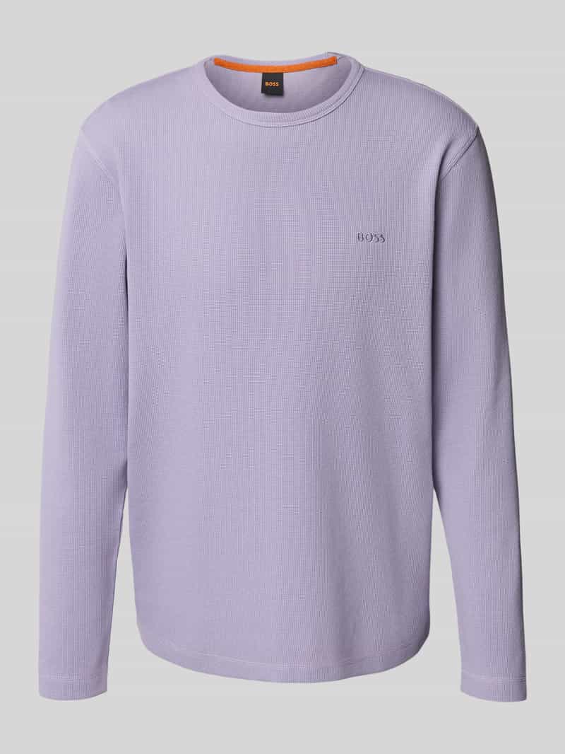 Boss Orange Shirt met lange mouwen en labelstitching model 'Tempesto'