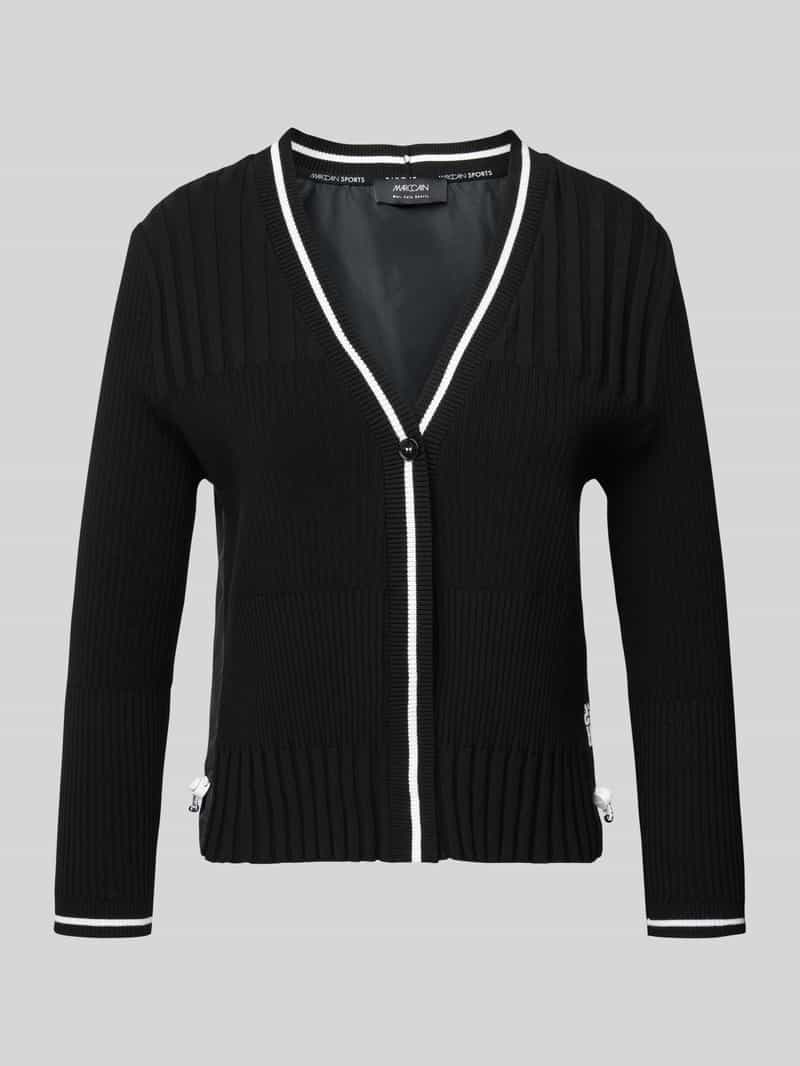 Marc Cain Gebreid jack met knoopsluiting.