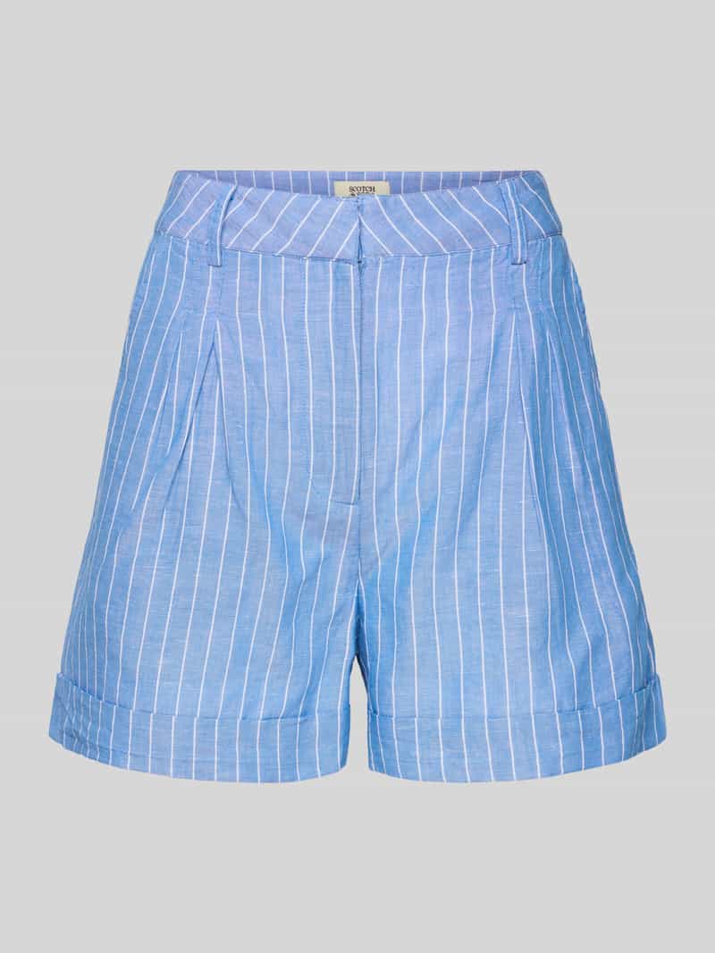 Scotch & Soda Korte relaxed fit broek met bandplooien