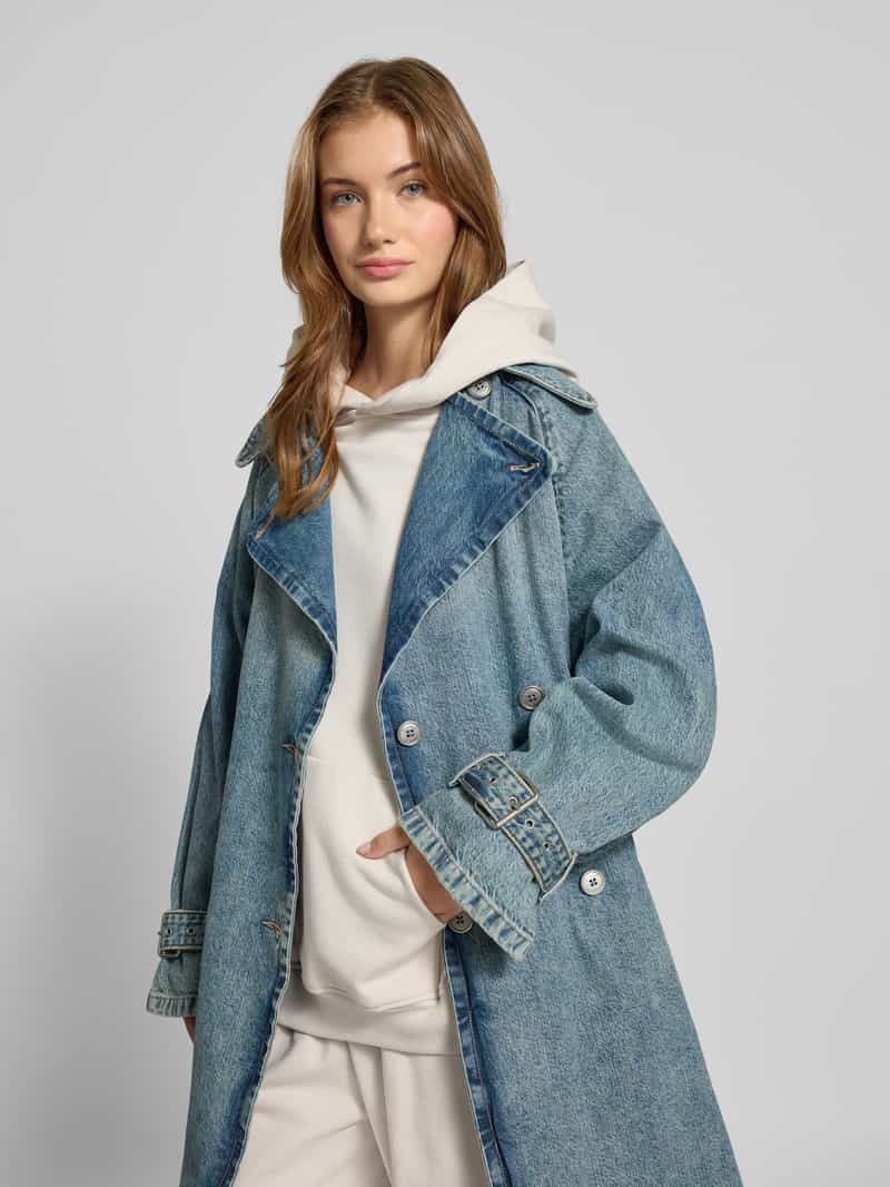 Hugo Blue Relaxed fit trenchcoat van puur katoen