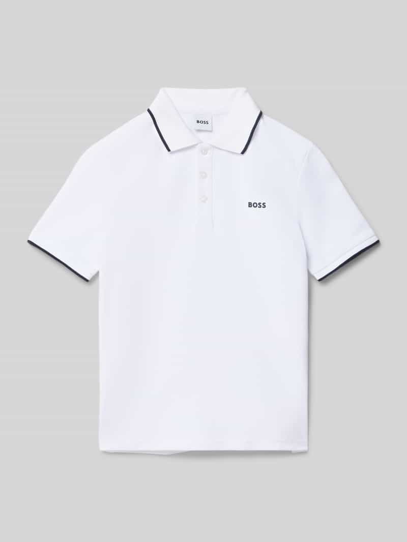 Boss Poloshirt met labeldetail