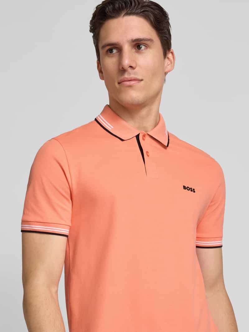 BOSS Green Poloshirt met labeldetail model 'Paul'