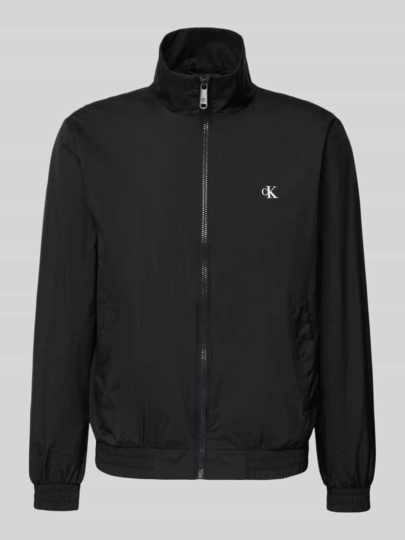 Trainingsjack met logo en opstaande kraag