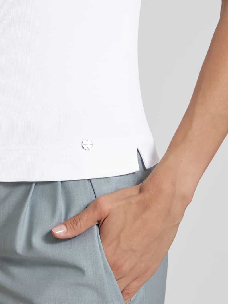 Marc Cain T-shirt met geribde boothals