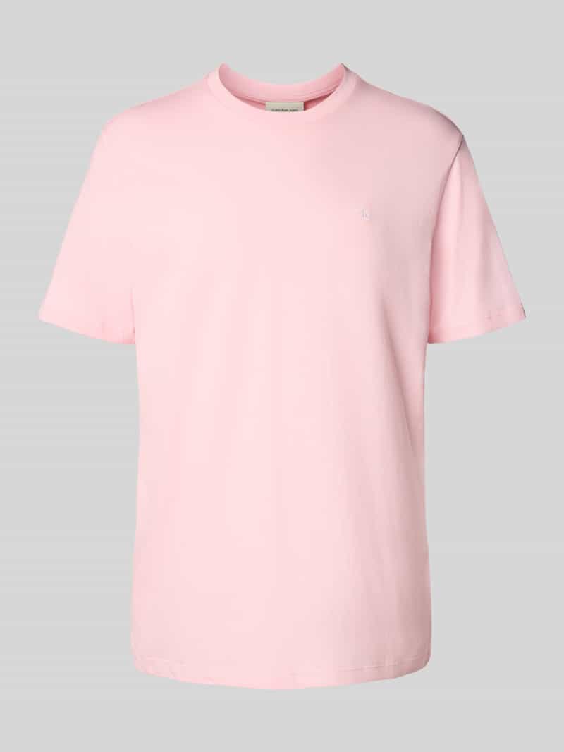 Calvin Klein Jeans T-shirt met geribde ronde hals