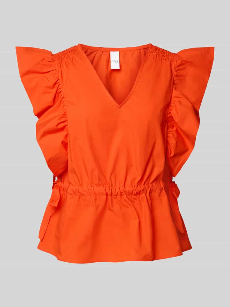 YAS Blousetop met V-hals en volants model 'ULEA'