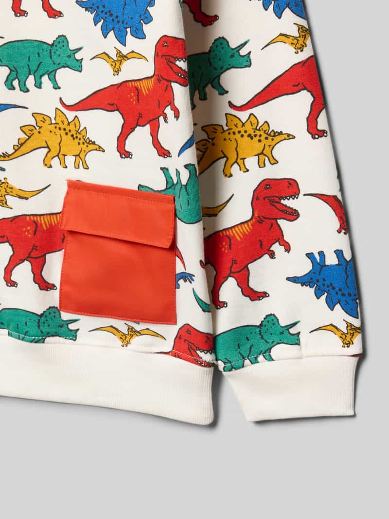 BLUE SEVEN Regular fit pullover met all-over motiefprint