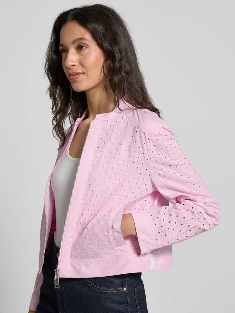 Marc Cain Blouson met broderie anglaise en tweewegsritssluiting