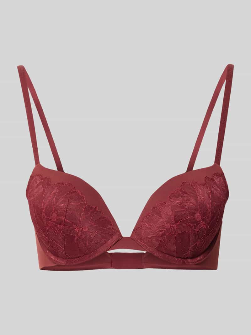 Calvin Klein Underwear Push-up-bh met gebloemd kant model 'Plunge'
