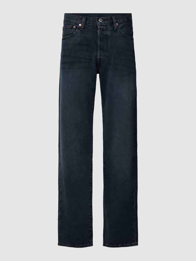 Levi's Straight leg jeans in 5-pocketmodel, model '501 BLUE BLACK STRETCH'