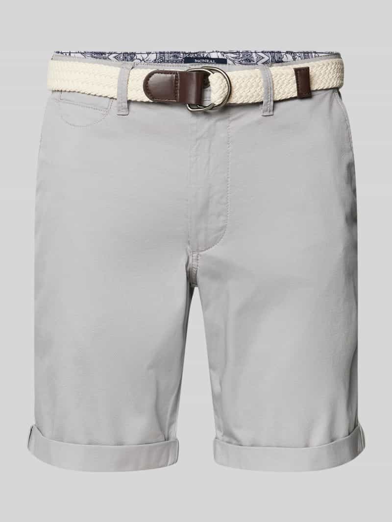 Slim fit bermuda met riem