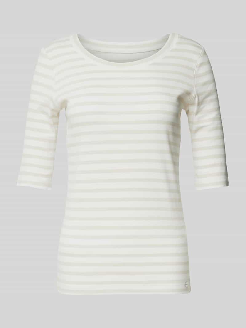 Marc Cain T-shirt met geribde ronde hals