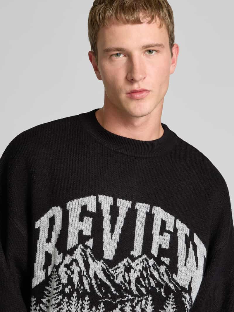 REVIEW Gebreide pullover met opstaande kraag