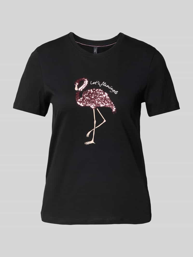 Only Regular fit T-shirt met pailletten model 'KITA'