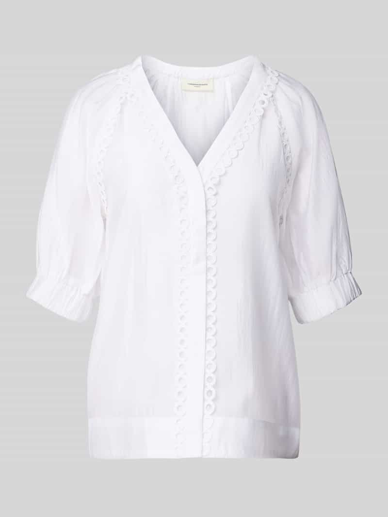 Copenhagen Muse Regular fit blouse met V-hals en gehaakt kant