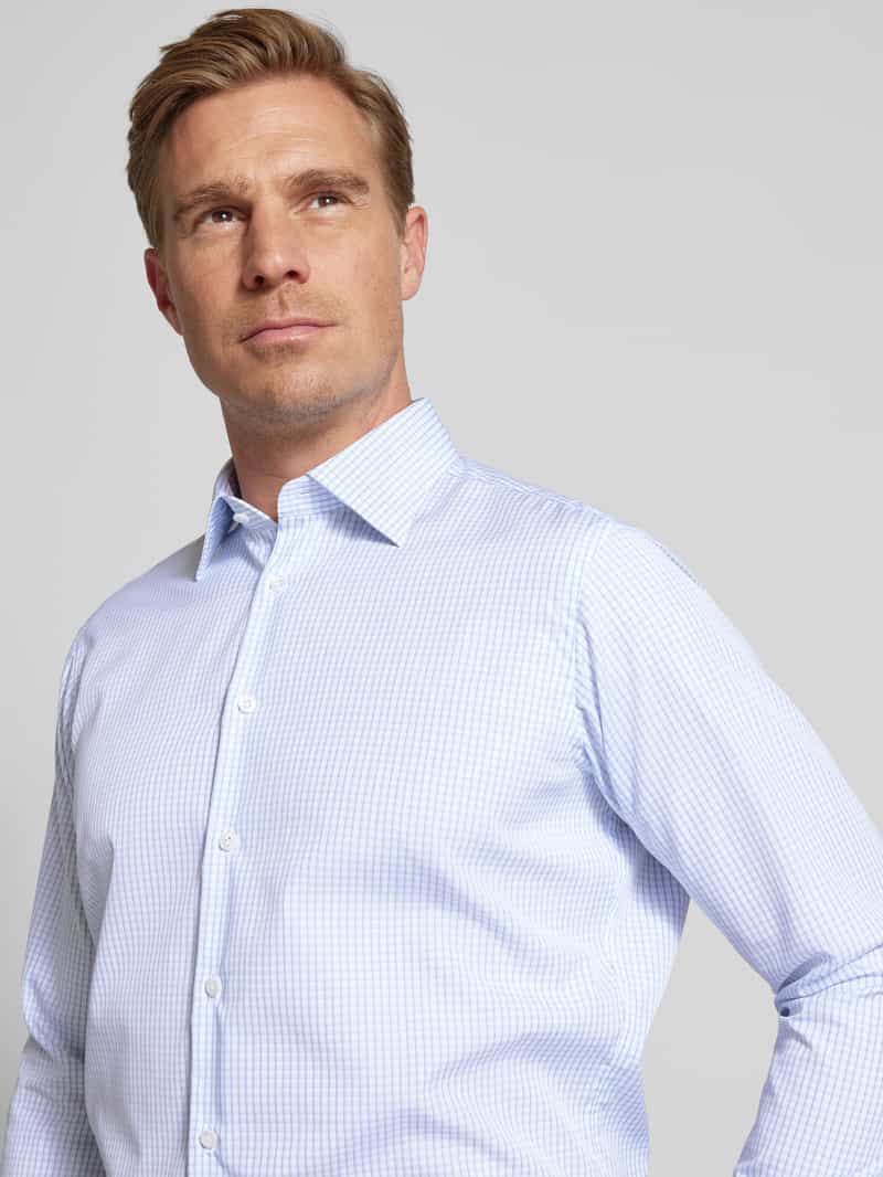 Christian Berg Men Regular fit zakelijk overhemd van premium materiaal met kentkraag