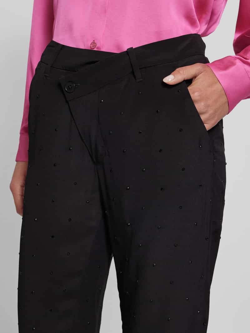 Zadig & Voltaire Slim fit stoffen broek met siersteentjes model 'POXY'