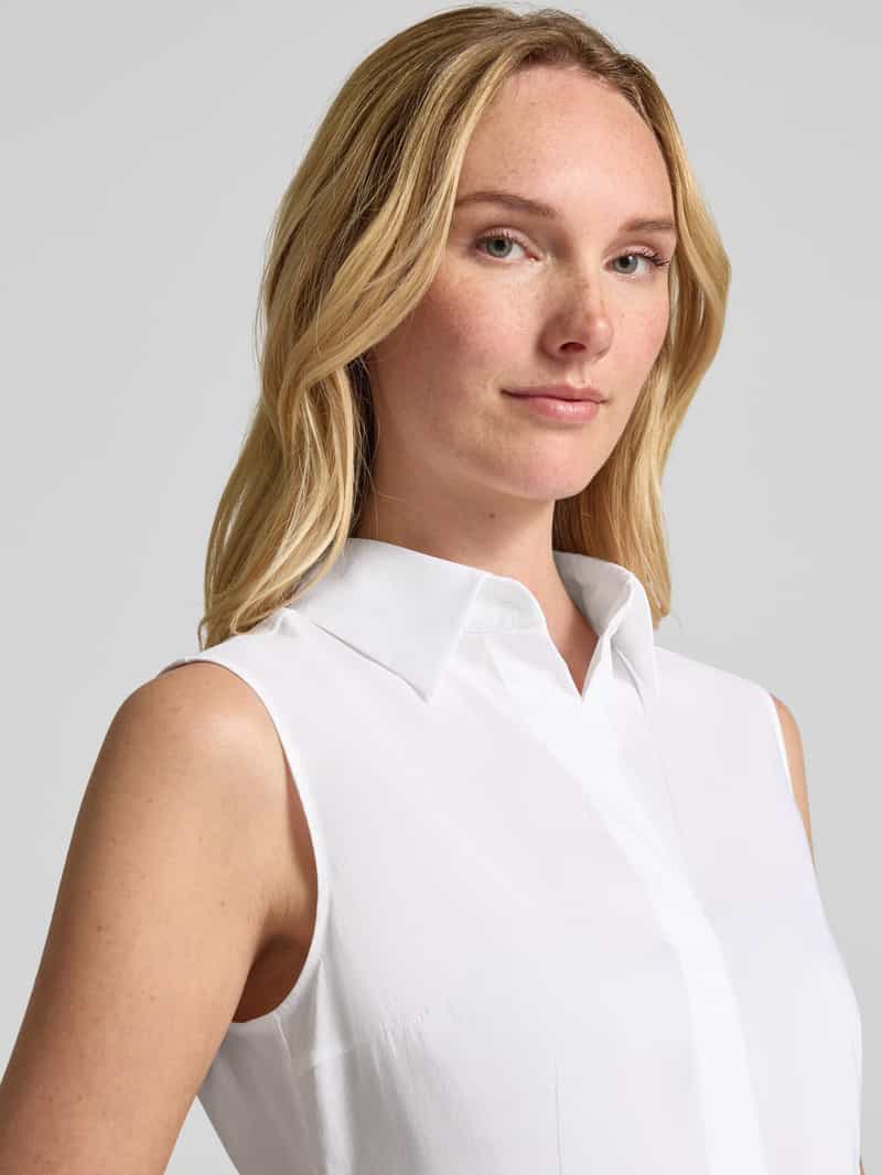 Boss Slim fit blousetop met platte kraag model 'Bashiva'