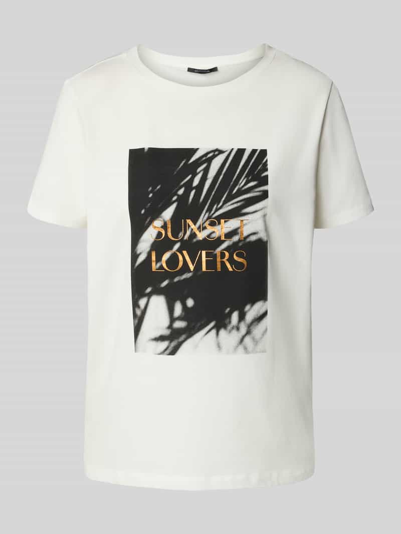 comma T-shirt met motiefprint en ronde hals