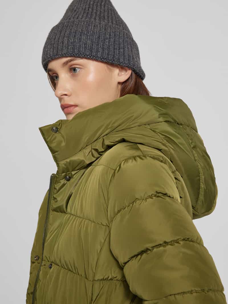 Only Shaped fit gewatteerde lange jas met aangenaaide capuchon model 'LINA'