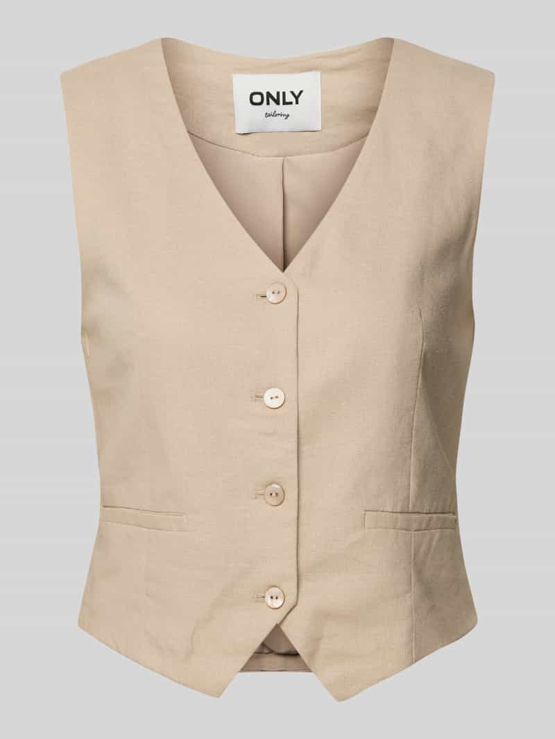 Only Regular fit gilet met klembandjes model 'CARO'