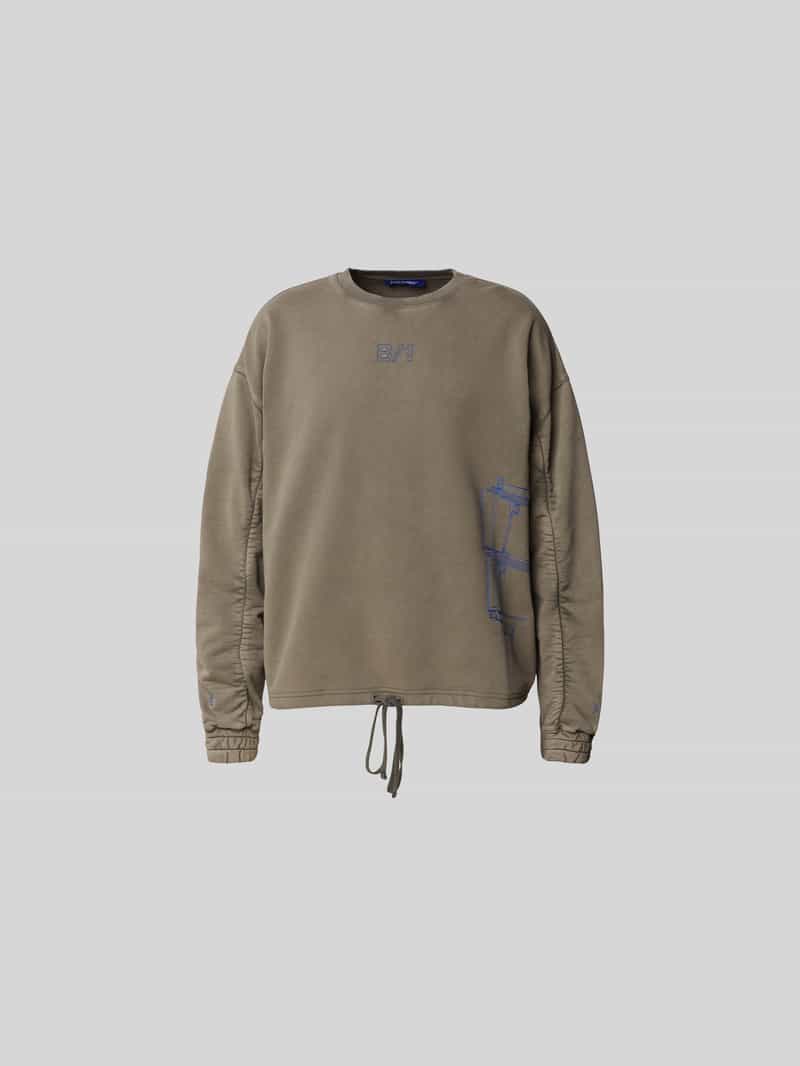 Sweatshirt met geribde boorden